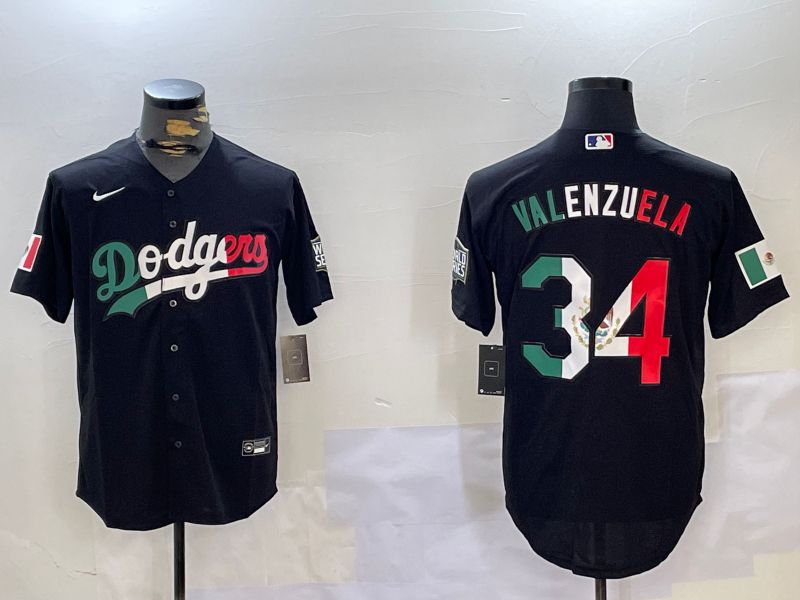 Men Los Angeles Dodgers #34 Valenzuela Black Game 2024 Nike MLB Jersey style 112013